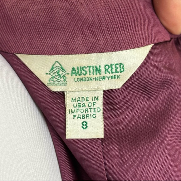 Vintage Austin Reed Double Breasted Blazer Size 8 Maroon 6 Gold Buttons Notched - Picture 8 of 12